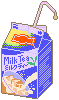 milk tea carton pixel art by bitmapdreams