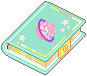 mint-colored diary with gold lock pixel art by bitmapdreams